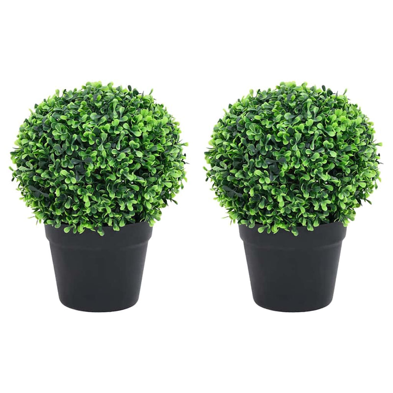 Plante artificiale cimișir cu ghiveci, 2 buc. verde 32 cm minge