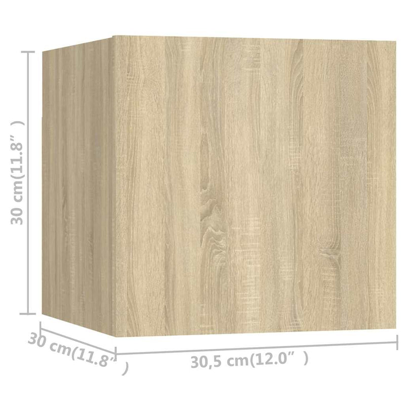 Dulapuri TV suspendate, 8 buc., stejar Sonoma, 30,5x30x30 cm