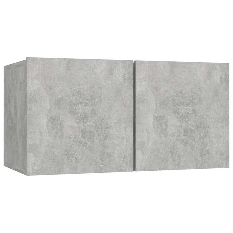 Set de dulapuri TV, 4 piese, gri beton, lemn prelucrat
