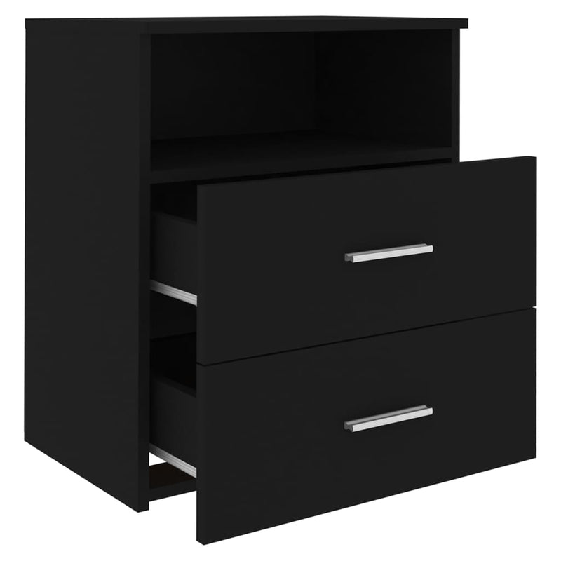 Noptiere, 2 buc., negru, 50x32x60 cm