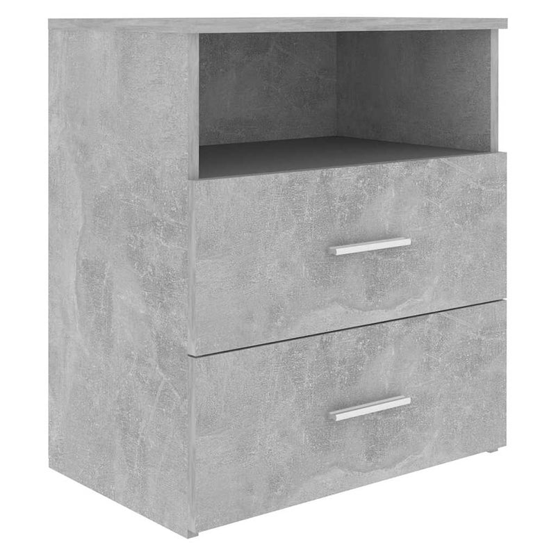 Noptiere, 2 buc, gri beton, 50x32x60 cm