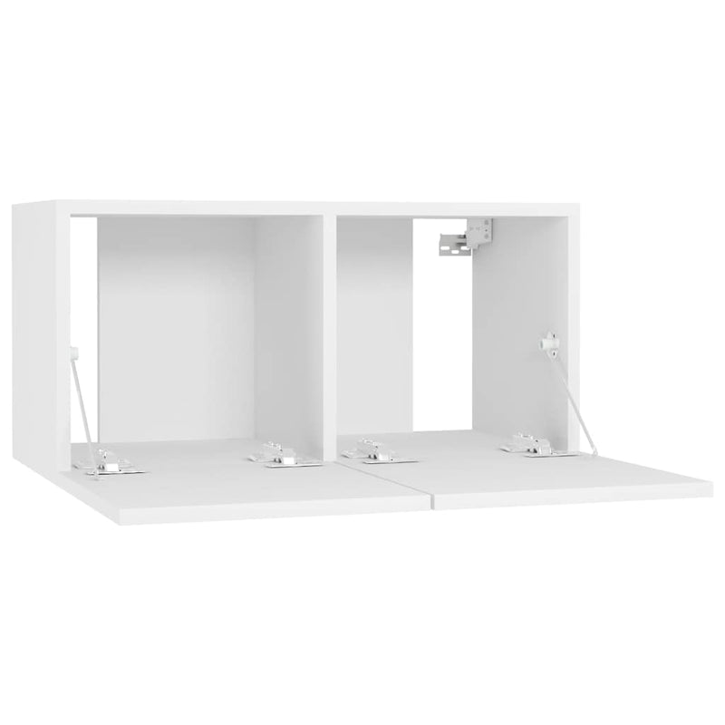 Dulapuri TV suspendate, 3 buc., alb, 60x30x30 cm