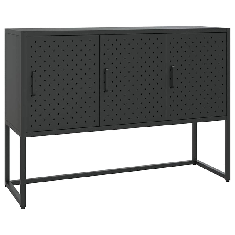 Servantă, negru, 105x35x75 cm, oțel