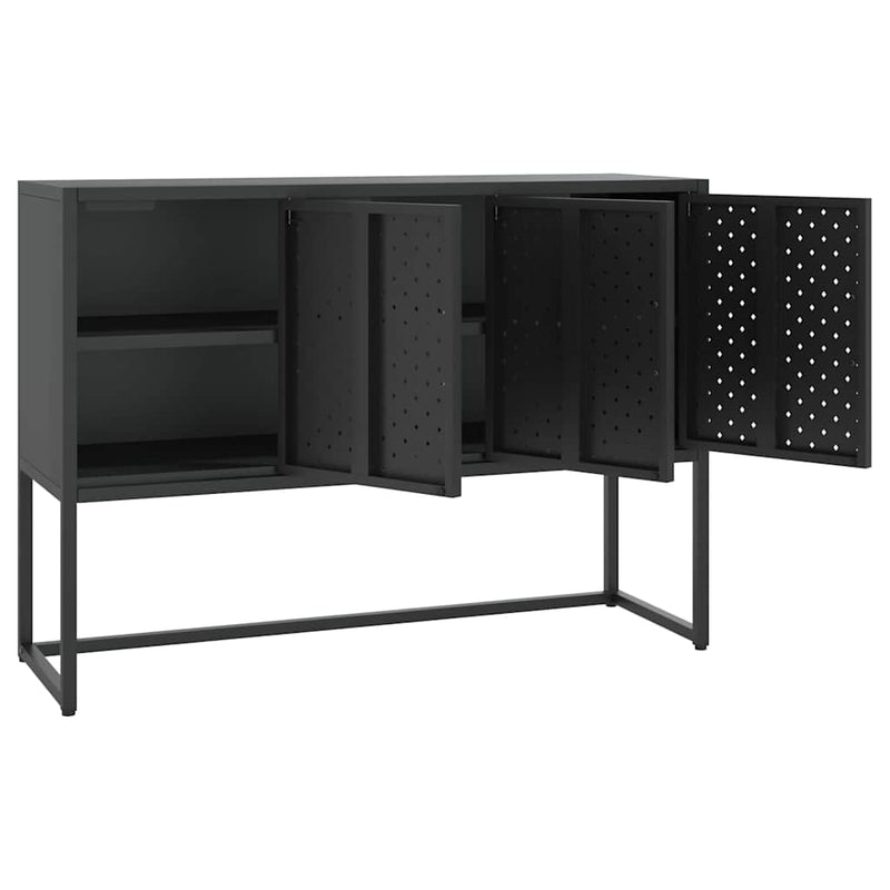 Servantă, negru, 105x35x75 cm, oțel
