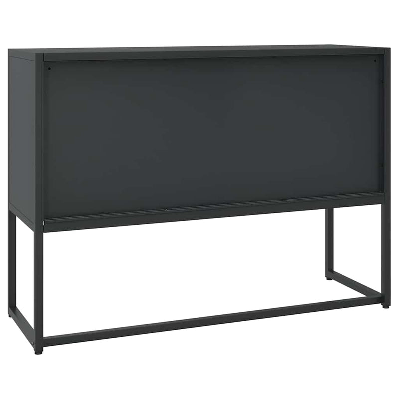 Servantă, negru, 105x35x75 cm, oțel