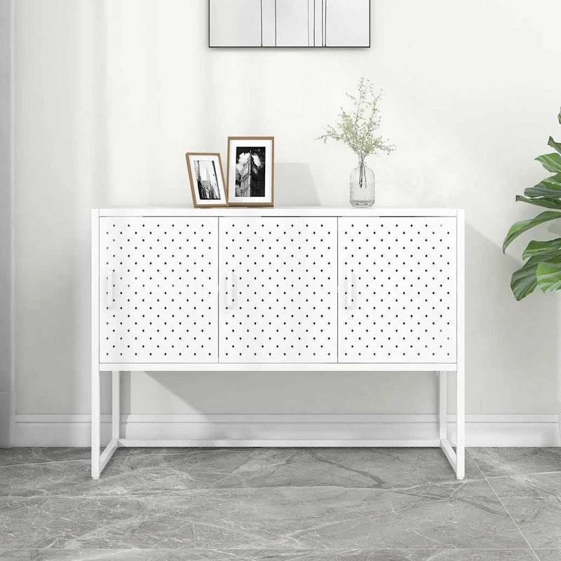 Servantă, alb, 105x35x75 cm, oțel