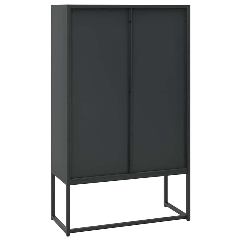 Dulap înalt, negru, 80x35x135 cm, oțel