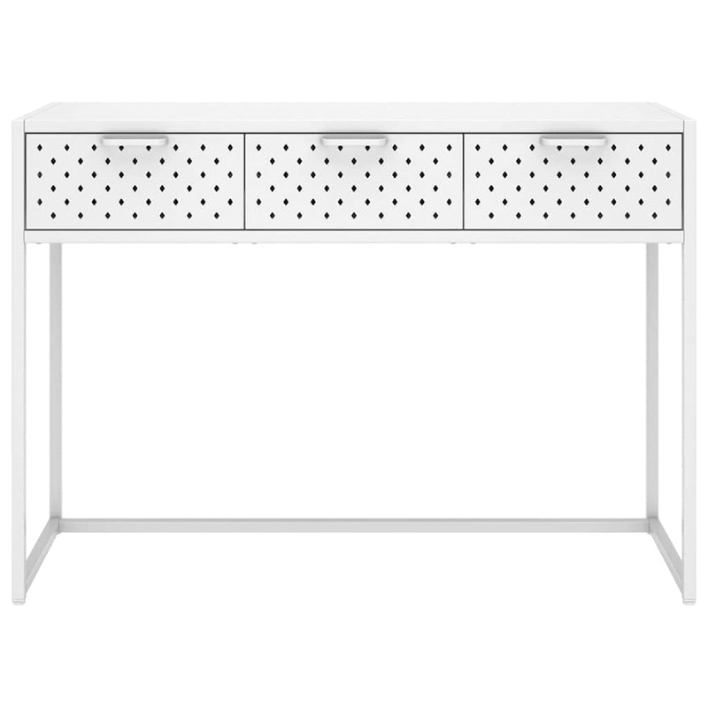 Masă consolă, alb, 106x35x75 cm, oțel