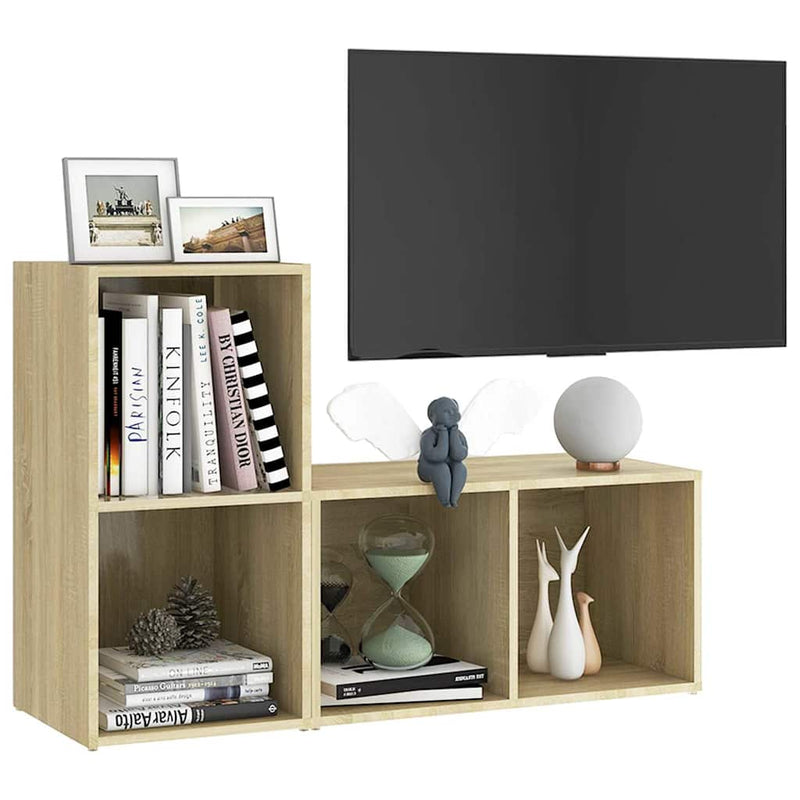 Dulapuri TV 2 buc., stejar Sonoma,72x35x36,5 cm, lemn prelucrat