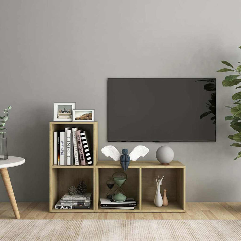 Dulapuri TV 2 buc., stejar Sonoma,72x35x36,5 cm, lemn prelucrat