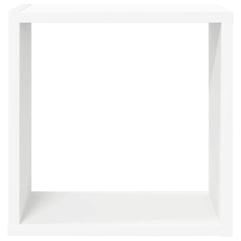 Rafturi de perete cub, 2 buc., alb, 30x15x30 cm
