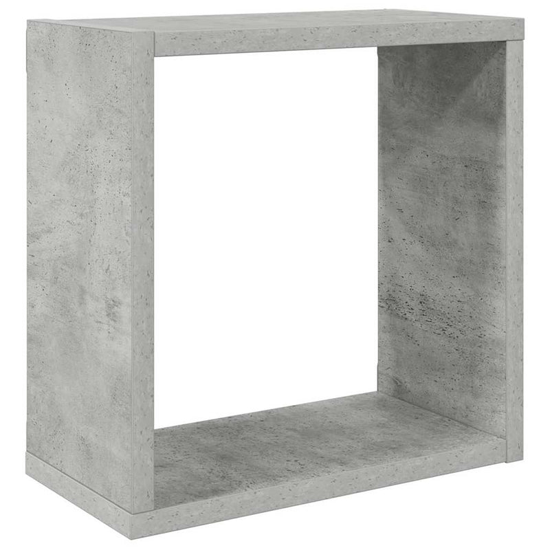 Rafturi de perete cub, 6 buc., gri beton, 30x15x30 cm