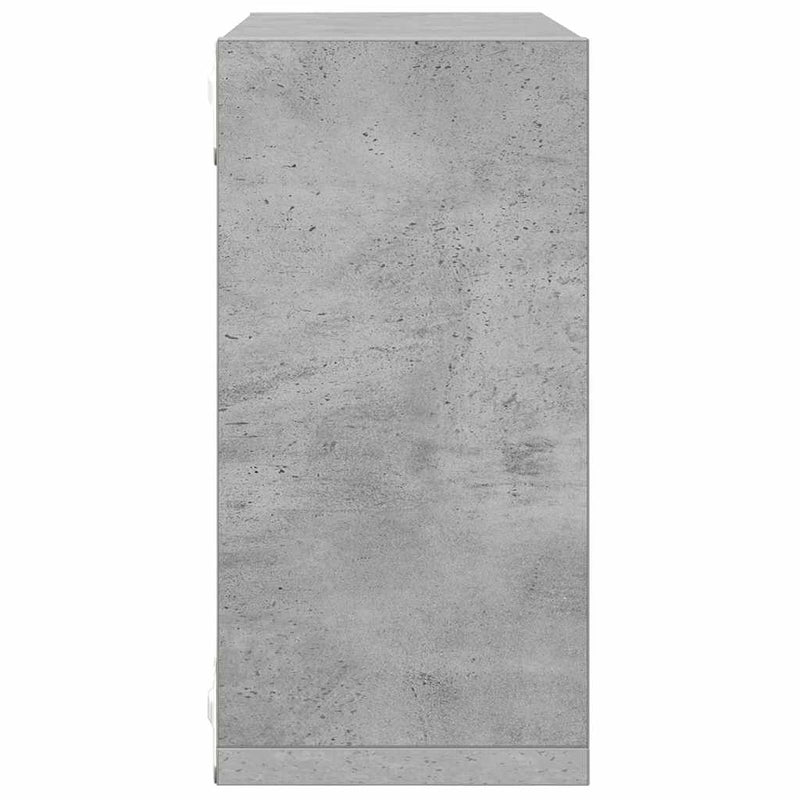 Rafturi de perete cub, 6 buc., gri beton, 30x15x30 cm