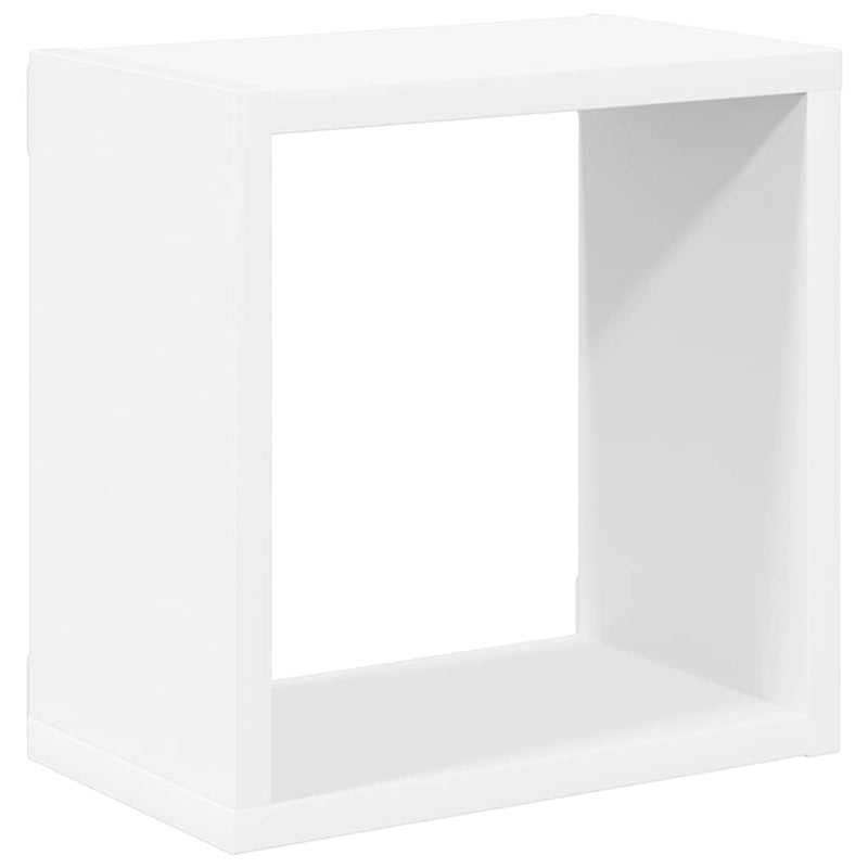 Rafturi de perete cub, 4 buc., alb, 26x15x26 cm