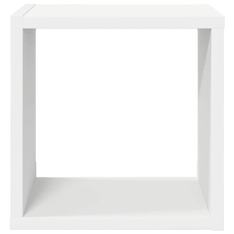 Rafturi de perete cub, 4 buc., alb, 26x15x26 cm