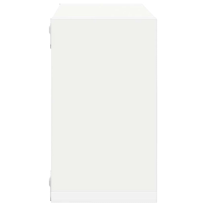 Rafturi de perete cub, 4 buc., alb, 26x15x26 cm