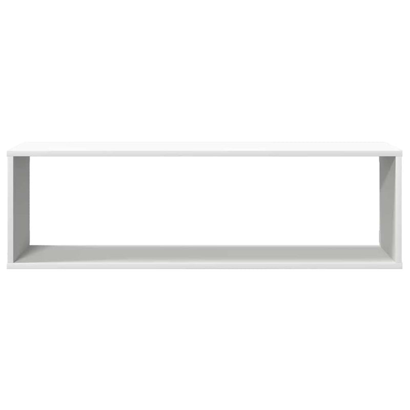 Rafturi de perete cub, 2 buc., alb, 100x15x30 cm, PAL