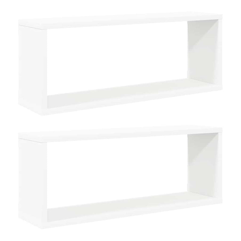 Rafturi de perete cub 2 bucăți alb 60x15x23 cm lemn prelucrat