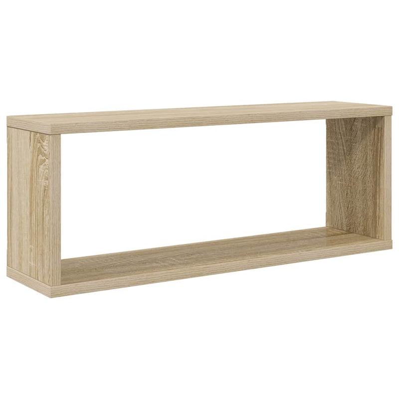 Rafturi de perete cub, 2 buc., stejar sonoma, 60x15x23 cm, PAL