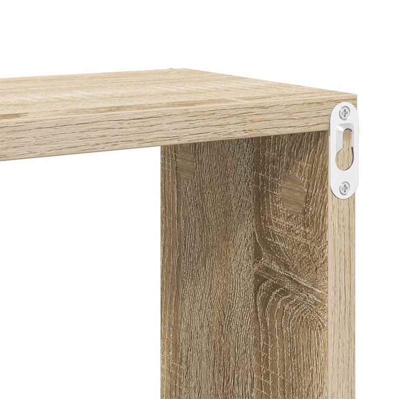 Rafturi de perete cub, 2 buc., stejar sonoma, 60x15x23 cm, PAL
