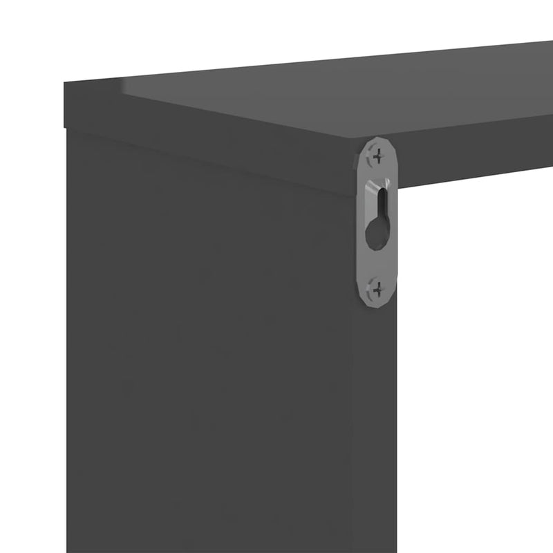 Rafturi de perete 2 buc. gri lucios 50x15x50 cm lemn prelucrat