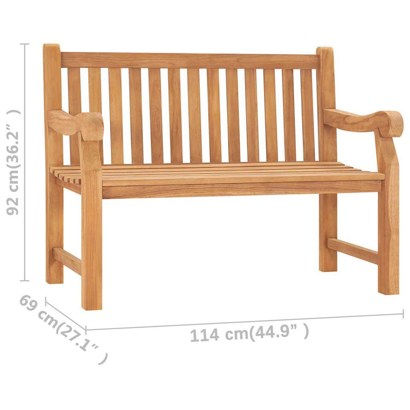 Bancă de grădină, 114 cm, lemn masiv de tec