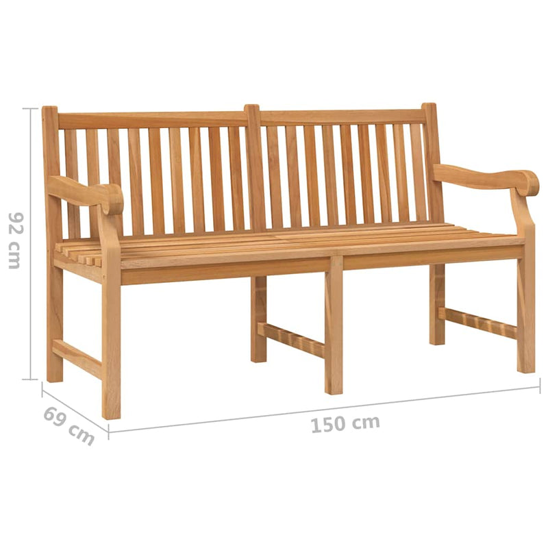 Bancă de grădină, 150 cm, lemn masiv de tec