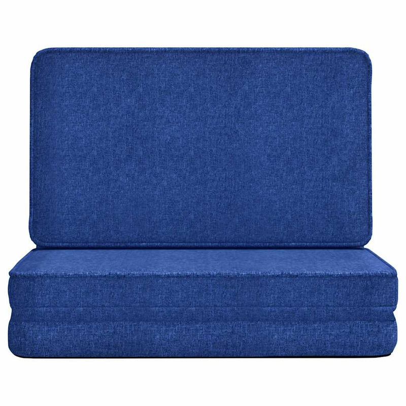 Scaun de podea pliabil, albastru, material textil