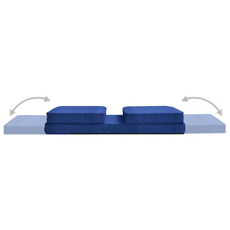 Scaun de podea pliabil, albastru, material textil