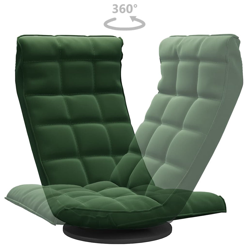 Scaun de podea pivotant, verde închis, catifea