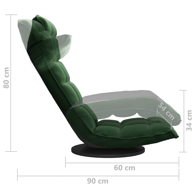 Scaun de podea pivotant, verde închis, catifea