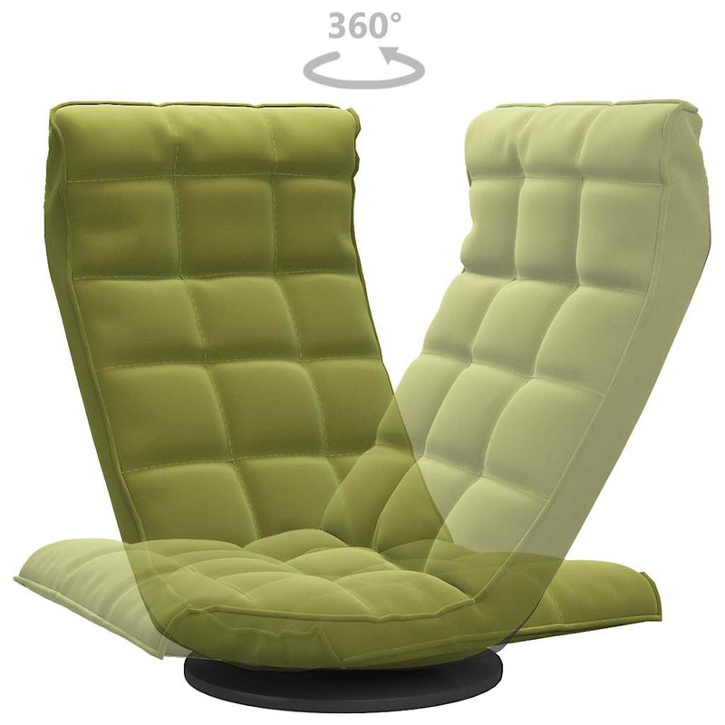 Scaun de podea pivotant, verde deschis, catifea
