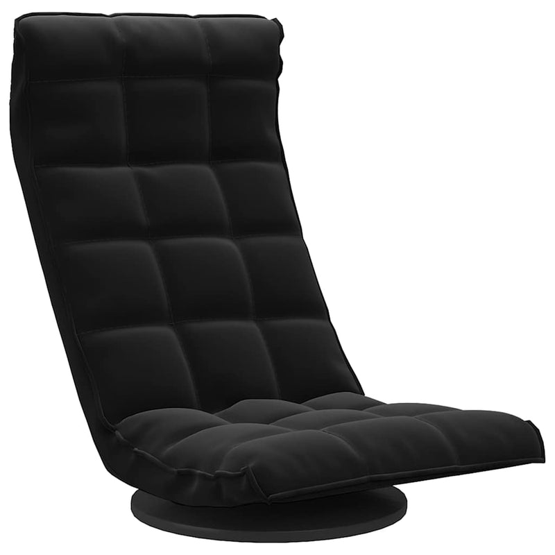 Scaun de podea pivotant, negru, catifea