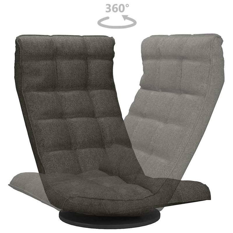 Scaun de podea pivotant, gri închis, material textil