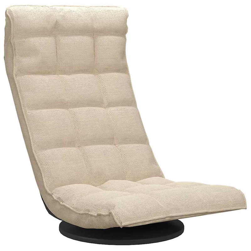 Scaun de podea pivotant, crem, material textil