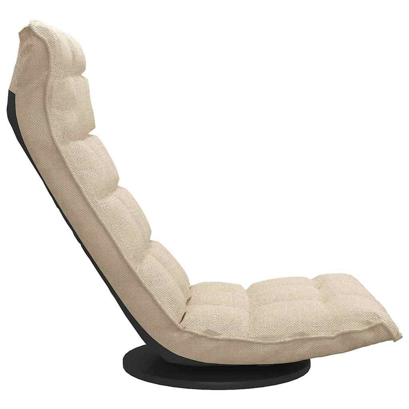Scaun de podea pivotant, crem, material textil