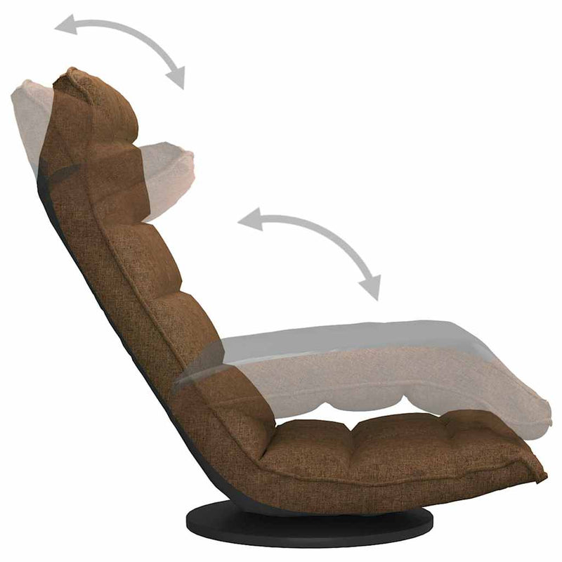 Scaun de podea pivotant, maro, material textil