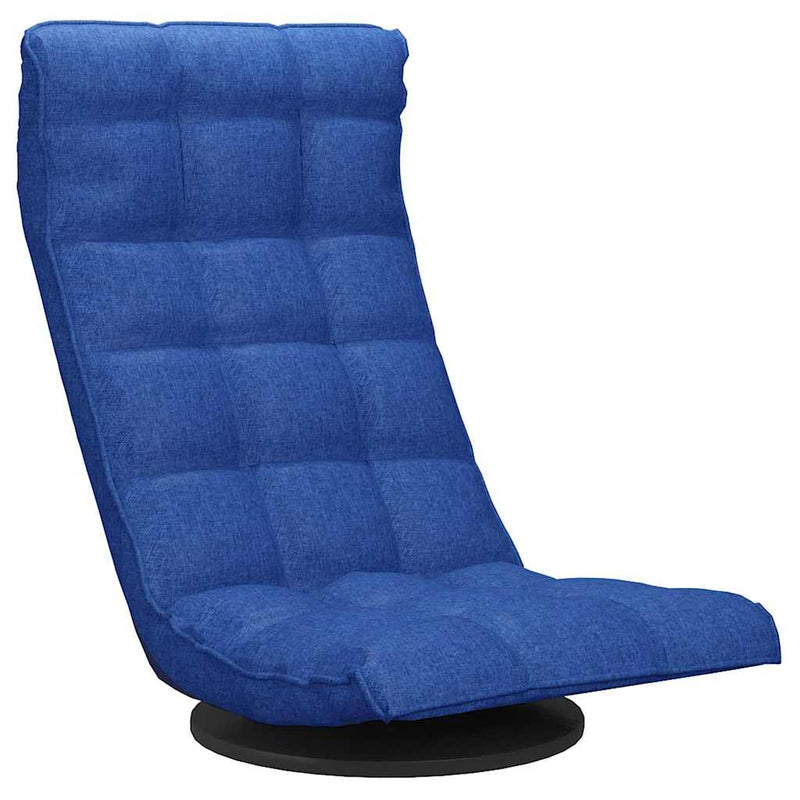 Scaun de podea pivotant, albastru, material textil