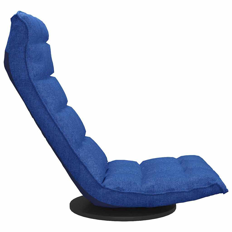 Scaun de podea pivotant, albastru, material textil