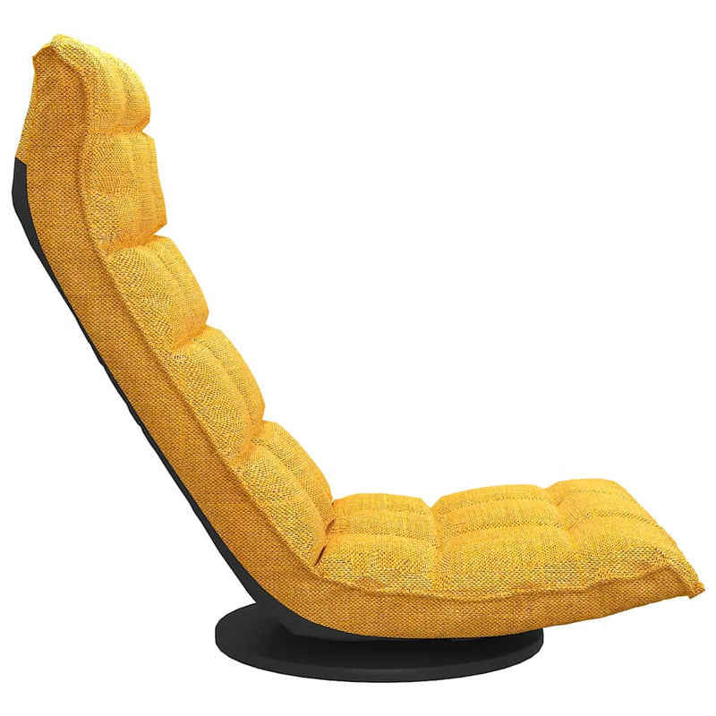Scaun de podea pivotant, galben muștar, material textil