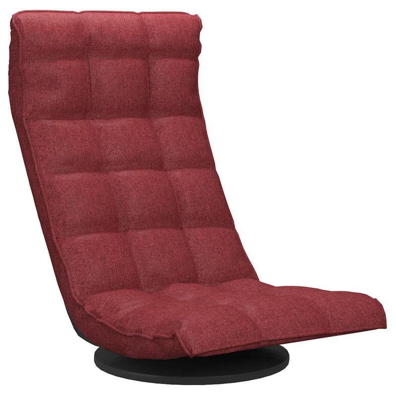 Scaun de podea pivotant, roșu vin, material textil