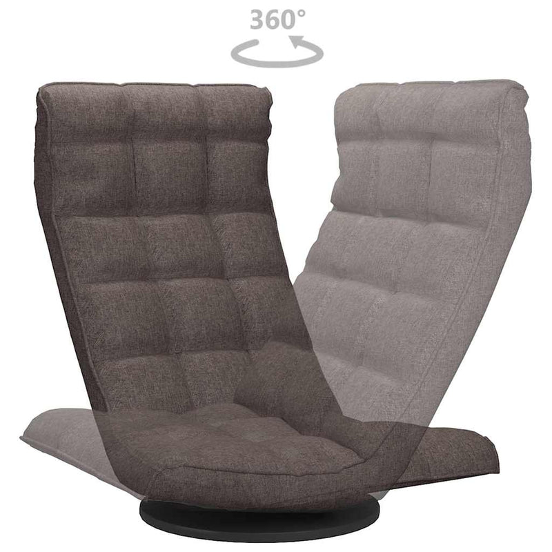 Scaun de podea pivotant, gri taupe, material textil