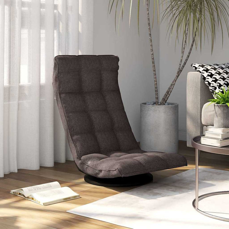 Scaun de podea pivotant, gri taupe, material textil