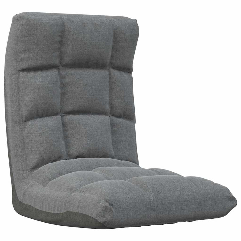 Scaun de podea pliabil, gri deschis, material textil