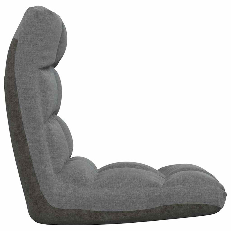 Scaun de podea pliabil, gri deschis, material textil