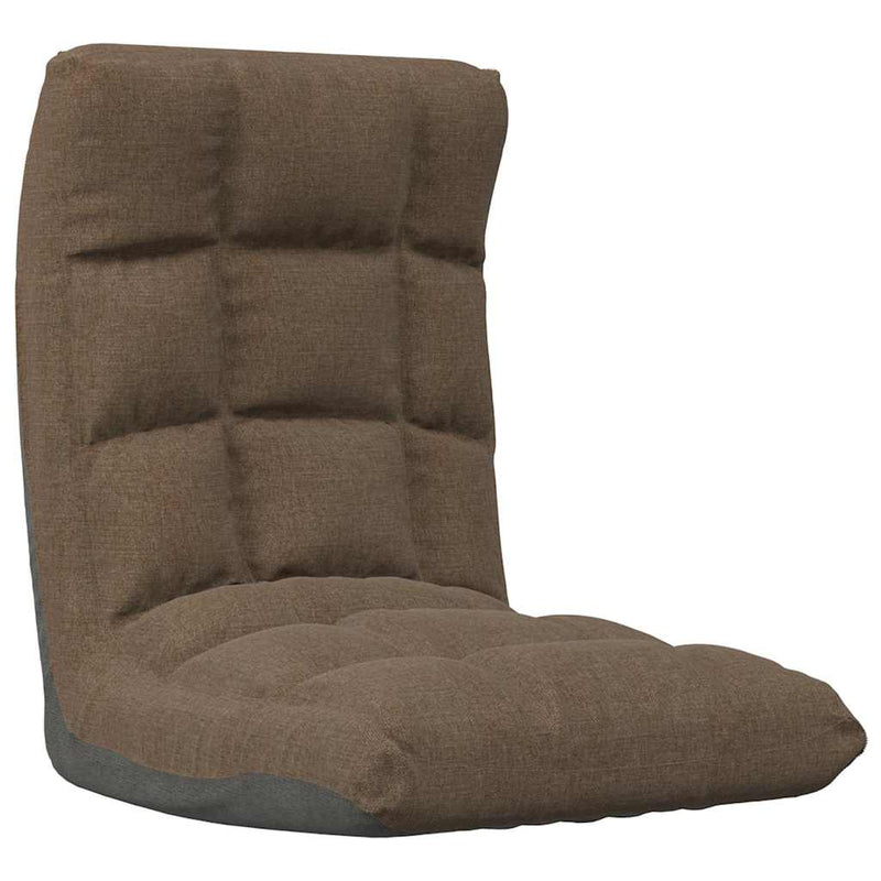 Scaun de podea pliabil, maro, material textil