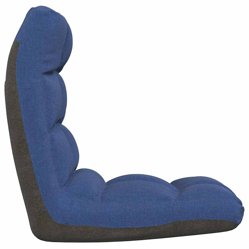 Scaun de podea pliabil, albastru, material textil