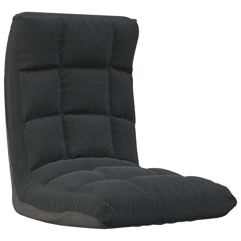 Scaun de podea pliabil, negru, material textil
