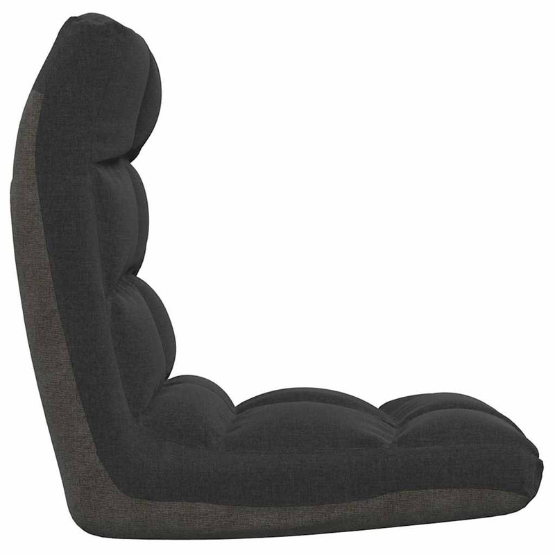Scaun de podea pliabil, negru, material textil
