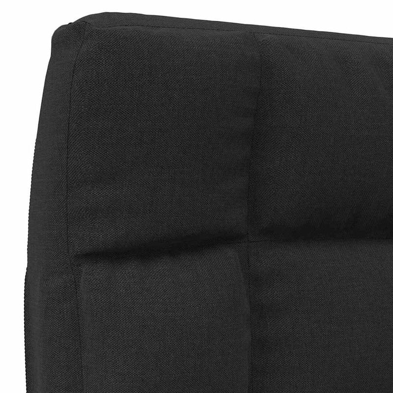 Scaun de podea pliabil, negru, material textil